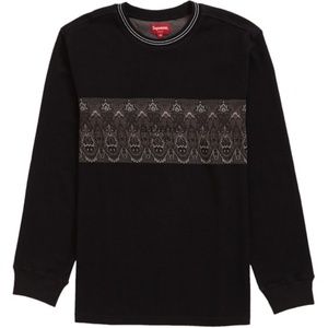Supreme Paisley Stripe Long Sleeve (Black) M